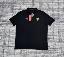NWT Puma Scuderia Ferrari Polo Shirt Racing Short Sleeve Black Men’s Size L picture