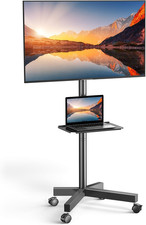 PERLESMITH Rolling TV Stand on Wheels for 23-65 Inch TVs,Tilt Mobile TV Cart Hol picture
