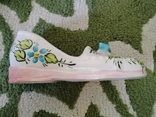 Vintage Trimont Ware Sweet Pink Shoe Planter Hand Painted 7”L 3”H picture