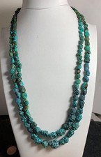 Genuine untreated Turquoise nugget necklace/t322d) picture