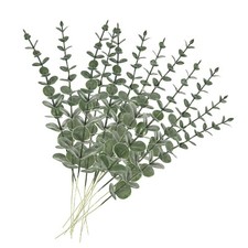 EZFLOWERY 12 Pcs Artificial Eucalyptus Leaves Stems Real Touch Green Leaf picture