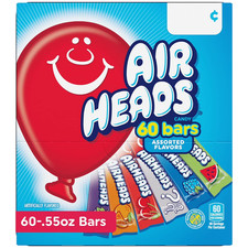 Airheads Chewy Candy Bars, Assorted Flavors, Nut Free, Regular Size, 55 oz, 60 C picture
