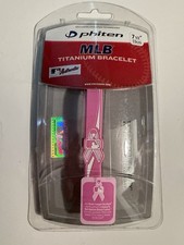 Phiten Rakuwa MLB Pink Ribbon Breast Cancer Titanium Bracelet - 7.5 Inches picture