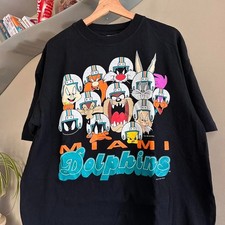 Vintage 1995 Miami Dolphins Looney Tunes Shirt reprint VK17808 picture