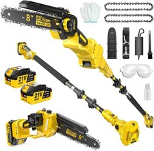 2-IN-1 Cordless 10-Inch Pole Saw and Chainsaw Compatible with Dewalt 20V MAX* Ba picture