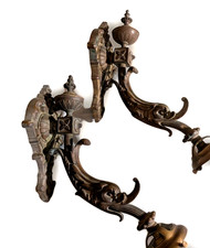 Pair of Rare Antique French Bronze/Brass  Sconces Dolphin Chimeras Dragons picture