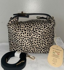 NEW NWT VIOLA CASTELLANI Calf Hair Cheetah Print Top Handle Crossbody Bag picture