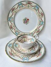 Aynsley Cup Saucer Plates Ribbons Bows (4 Pieces) picture