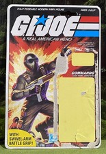 Vintage 1982 G.I. Joe SNAKE-EYES v1 Full UNCUT Peach File Card Back GI 1983 ARAH picture
