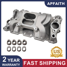 Aluminum Dual Plane Air Gap Intake Manifold 22026 For SBC Chevy 350 Small Block picture