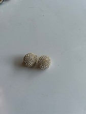 Vintage JARIN Pavé Crystal Dome Clip-On Earrings Gold Tone Modular Loops picture