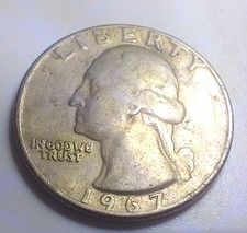 1967 Washington Quarter 25C Business Strike, Philadelphia Mint, Clad, KM#164 picture