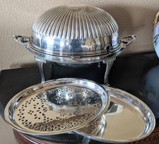 William Hutton Sheffield Silver Plate Revolving Dome Roll Top Food Warmer c1902 picture