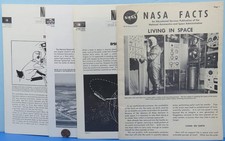 NASA Facts Lot of 4 vtg '60s Manned Spacecraft  Orbits Revolutions publication picture