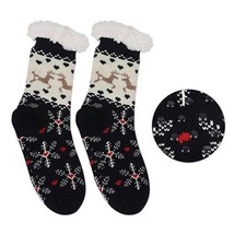 1 Pair Women's Christmas Socks Thermal Cartoon Elk Footwear Floor Socks Indoor picture