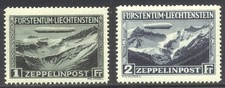 LIECHTENSTEIN #C7-8 Mint (H) - 1931 Zeppelin Set picture