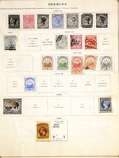1865-1940 Bermuda 3`1 stamp 2 page Collection Incl: War tax and 1937 Anniversary picture