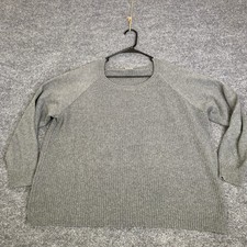Fair Indigo Gray Waffle Knit Cotton Alpaca Blend Raglan Sweater Womens XL Peru picture
