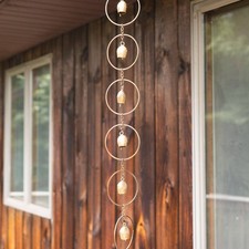 Circles with Bells Hanging Ornament, Flamed Metal, 10 Bells, Patio Wind Chime picture