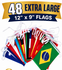 Flags Of the World Multi Nations Bunting 15 Metre 48 XL FLAGS Speedy Delivery picture