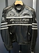 Men's Harley Davidson Screaming Eagle Thunder Valley Motorcycle Leather Jacket picture
