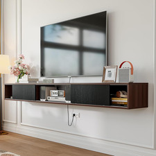 78 in Extra Long Plywood Floating TV Stand for 75/80/85 Inch TV, Modern Wall Mou picture