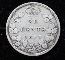 1858 Canada 20 Cent Coin in Original VF Condition - Rare Find Key Date picture