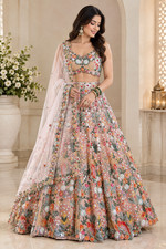 Floral Embroidered Lehenga Choli, Designer Indian Wedding Lehenga Choli Set picture