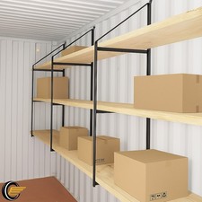 4 Pack Black Cargo Shipping Container Shelving Shelf Brackets Universal Fitment picture