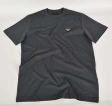 Prada Triangle Logo Terry T-Shirt Anthracite Gray Size Small picture