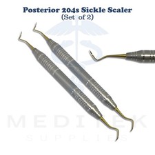 2 Pcs Dental Scaler 204S Posterior Sickle #204S Instruments - Buy 5 Get 1 Free picture