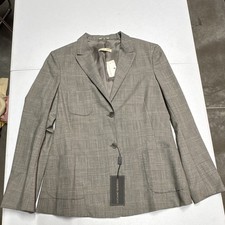 Luciano Barbera Black/white Sport Jacket Size 44 Wool 8826 picture