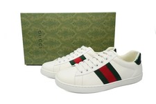 Gucci Ace 620548 03EG O9085 Men White Leather Web Stripe Low Top Sneakers  picture