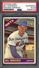 Bill Wakefield PSA DNA Coa Signed 1966 Topps Autograph picture