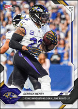 Derrick Henry NO. 3 ALL TIME RUSH YDs - 2026 NFL Topps NOW® - Card 7 PRE-SALE picture
