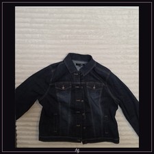 1822 Denim 1X Women's Plus Size Dark Wash Denim Jacket picture