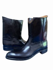 Vintage 1960s Acme Hawkeye Black Leather Wellington Boots Mens 12 B Roper A26 picture