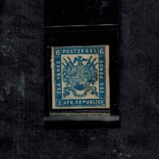 TRANSVAAL 1876-77 SG 70 6d Deep Blue Imperf Coarse Soft White Paper MOG GEM picture