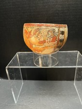 Mayan PreColumbian Bowl with Mayan Lords 600 A.D.-900 A.D. Polychrome Artifact picture