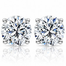 F/VS 1.50Ct TW Diamond Studs in 14k White or Yellow Gold Lab Grown picture