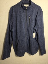 Sonoma Men's XXL DARK BLUE FULL ZIP JACKET W/ POCKETS COLLAR NWT picture
