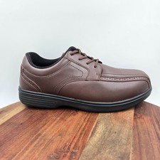 Orthofeet 467 Gramercy Shoes Mens 12 4E Wide Brown Leather Oxford Derby Diabetic picture