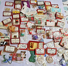 Vintage Fibre Craft  & Country Originals Miniatures LOT of 60 Flocked, Wood ++ picture