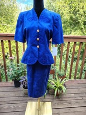 Vintage 1980s Rimini 2PC Tailored Skirt Suit, embroidery details (item A33) picture