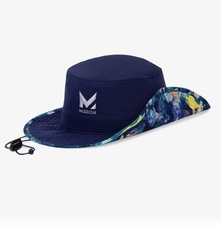 NWT Mission Cooling Bucket Hat Adult OS Navy Blue UPF 50 Lightweight Embroidered picture