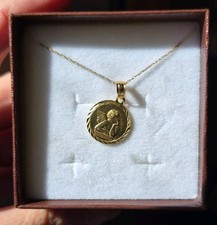 Vintage Ma Michael Anthony 14K Yellow Gold Prayer Pendant  Guardian Angel  picture