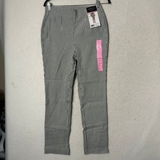 Rafaella Womens 6 Stretch Ankle Pant Phantom Striped Slimblack graywhite New picture