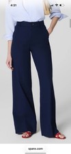 spanx stretch twill wide leg pant color TIMELESS NAVY size LARGE⚽️ picture