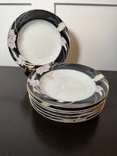 7 Mikasa 1980's Japan Charisma Black L9050 Soup Salad Bowl 8 1/4