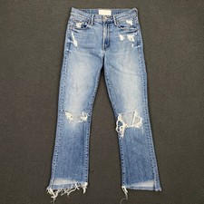 Mother Superior Insider Crop Step Fray size 26 Blue Denim Hijacking The Runway picture